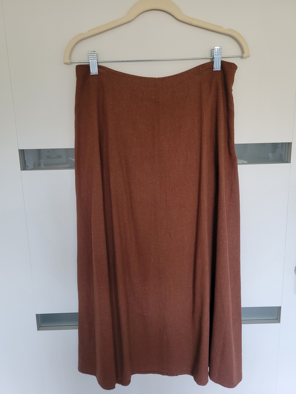 Banana Republic Factory Linen Blend Midi Skirt Warm Brown NWT 8 Petite
